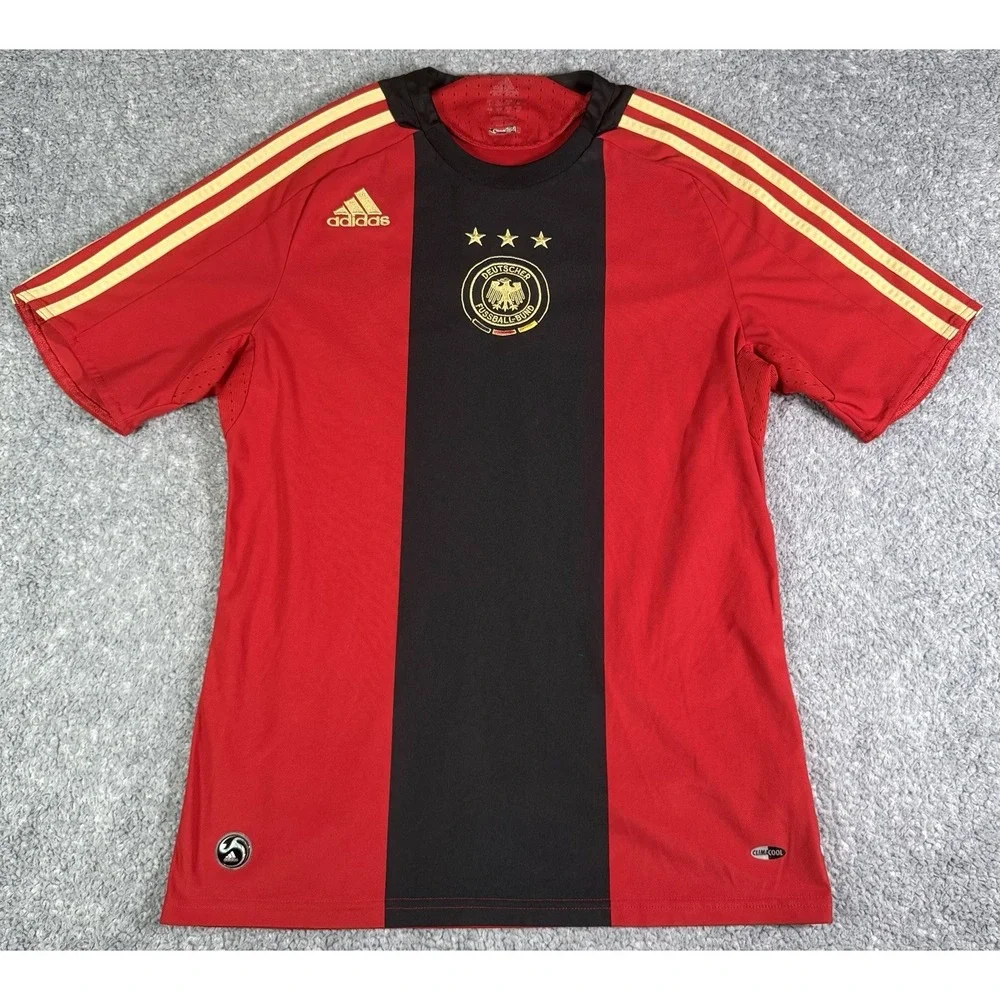 Germany 2008 Away Football Soccer Jersey ADIDAS Clima360 Mens S Red Black